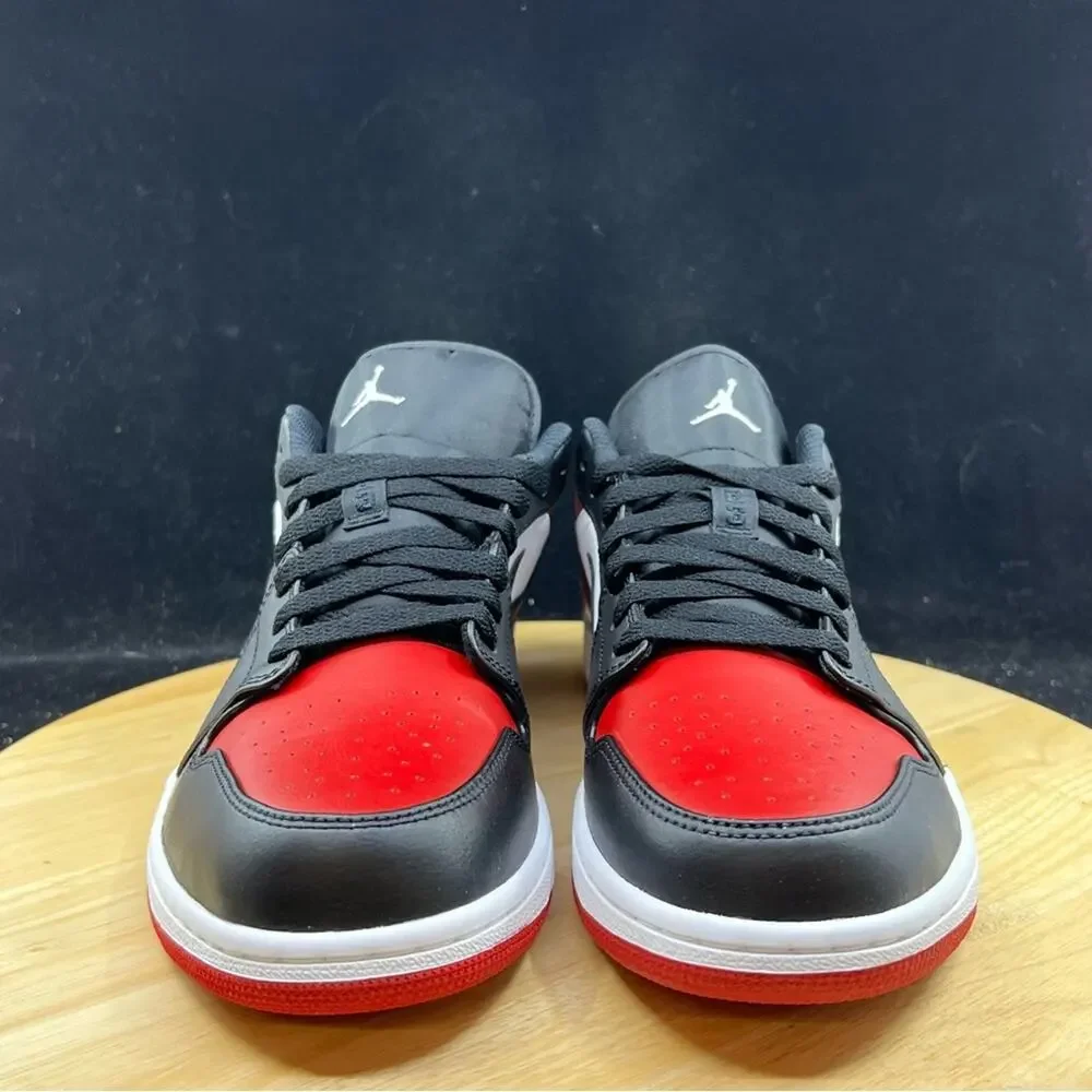 Nike Air Jordan 1 Low Shoes Bred Toe Black Red White 553558-612 Mens NEW Sz 10.5 - Picture 9 of 9